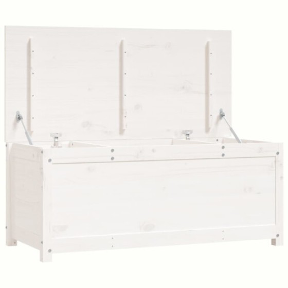 vidaXL Storage Chest / Organizer / Blanket Box / Cabinet, Solid Pine Wood, White, 110 x 50 x 45.5 cm